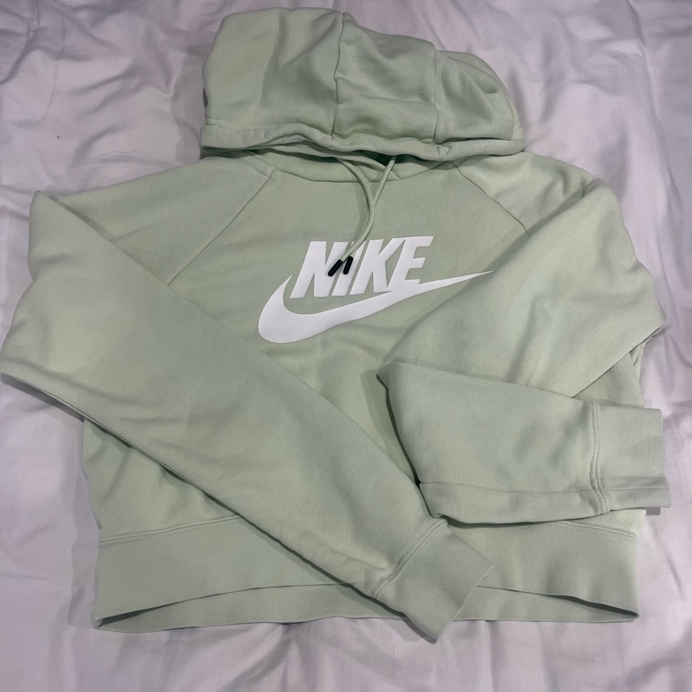 Nike lime green cropped hoodie